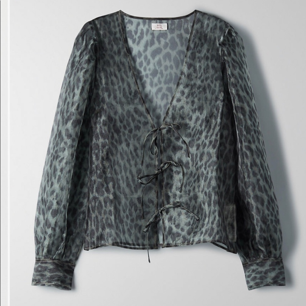 Aritzia Celestia little moon leopard blouse